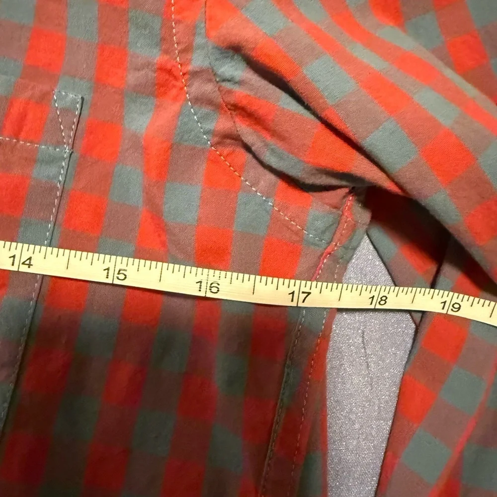J. Crew Red and Blue Casual Button Down Shirt